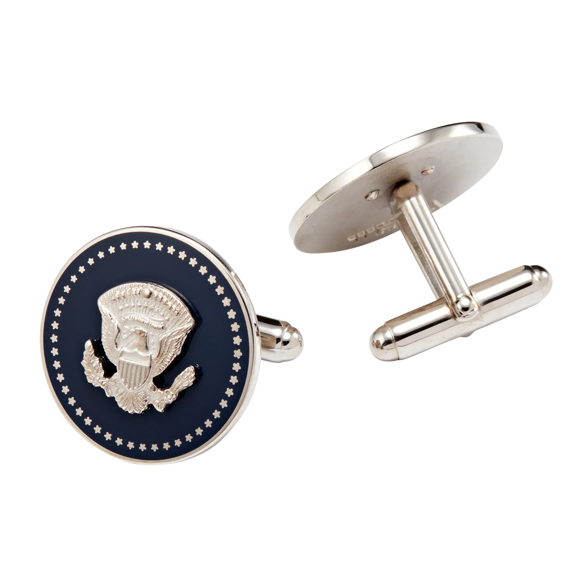 Silver and Navy Truman Seal Cufflinks - Image 3