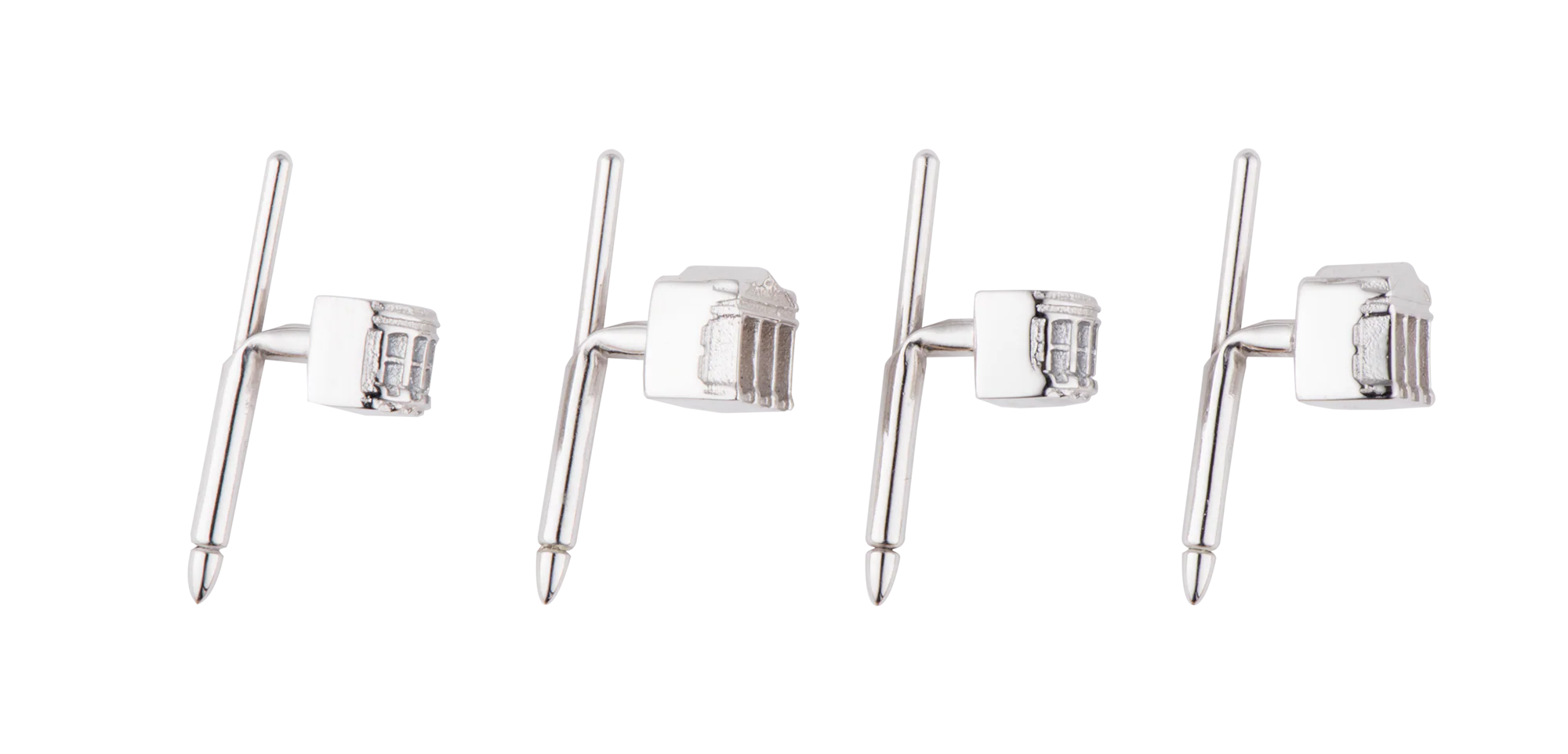 Sterling Silver White House Tuxedo Studs - Image 3